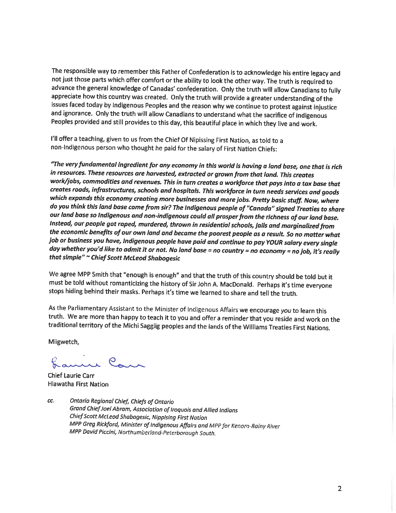 Hiawatha First Nation Open-Letter-to-MPP-Dave-Smith.September-2020_page ...